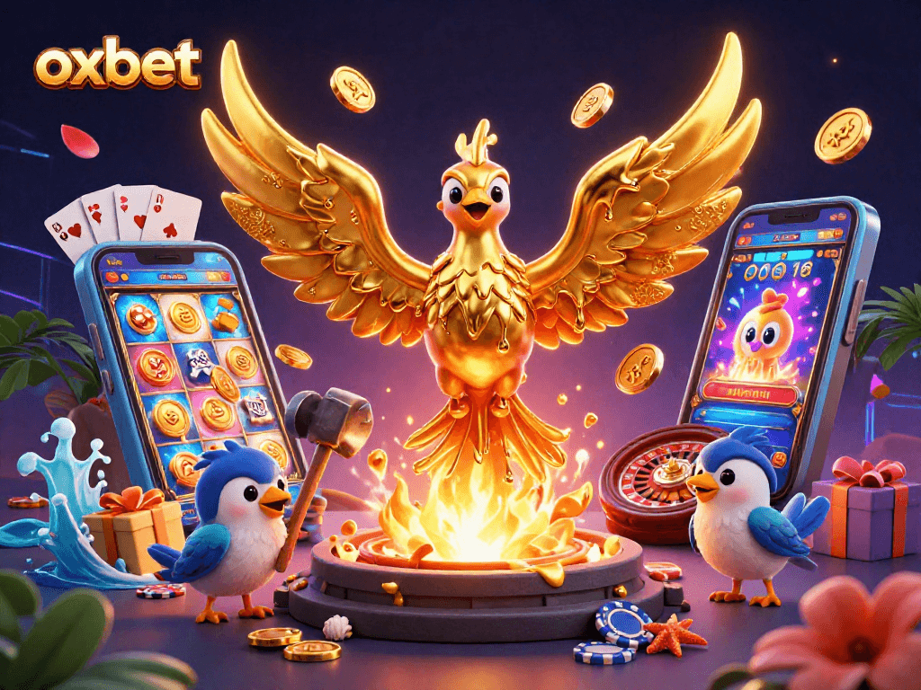 Experience the exciting energy of betting at oxbet with a dynamic 3D illustration of casino themes.