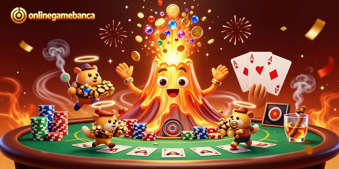 Engage with onlinegamebanca's thrilling world of gaming as the golden volcano erupts in treasures!