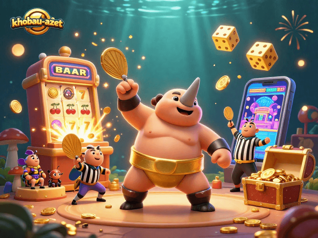 khobau-aztec showcases a dynamic match with a beetle sumo champion amid a jackpot explosion, engaging players
