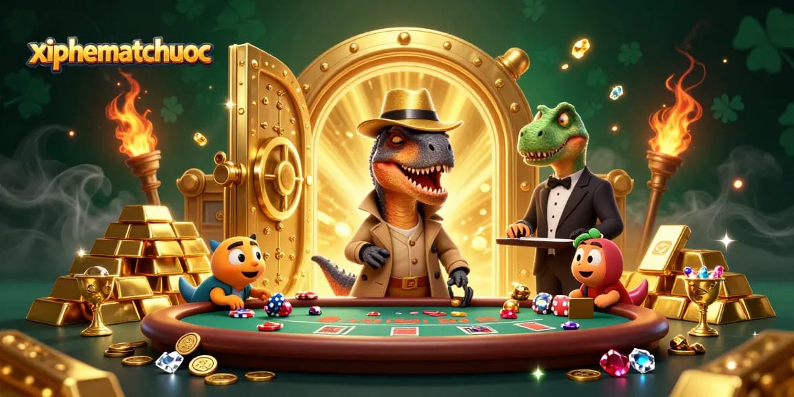 xiphematchuoc velociraptor card counter engages in a lively blackjack scene with treasures and dynamic elements