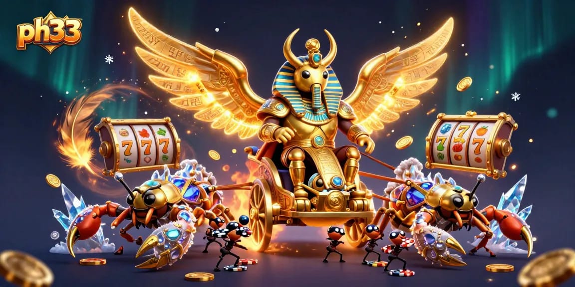 Experience ph33 with this vibrant scene featuring thrilling slot game action and unique characters.