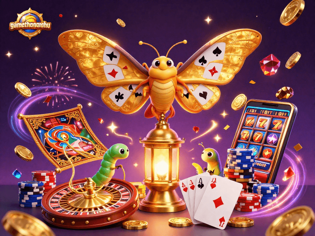 Experience the casino magic at gamethuongnohu with a dazzling 3D illustration of winning moments and gameplay.