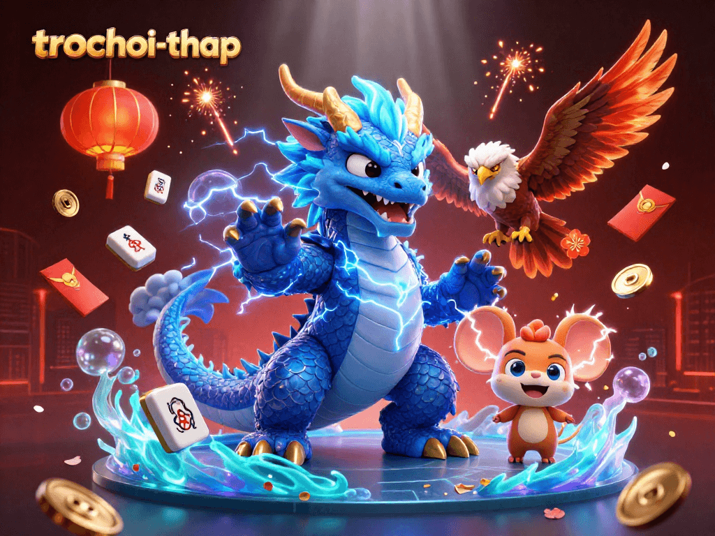 Engage in tower climbing excitement with trochoi-thap, featuring thrilling characters amidst vibrant casino elements.