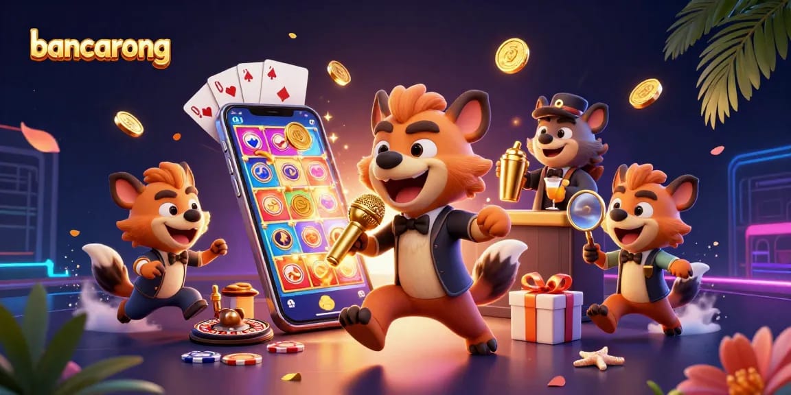 Engage in fun at bancarong with a vibrant comedy casino club scene featuring hyenas.