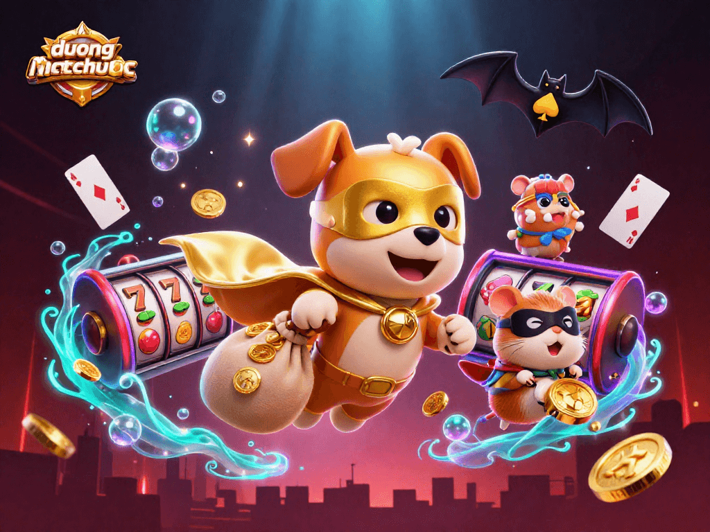 Engage with duongmatchuoc as a superhero dog and hamster dive into the thrilling casino world.