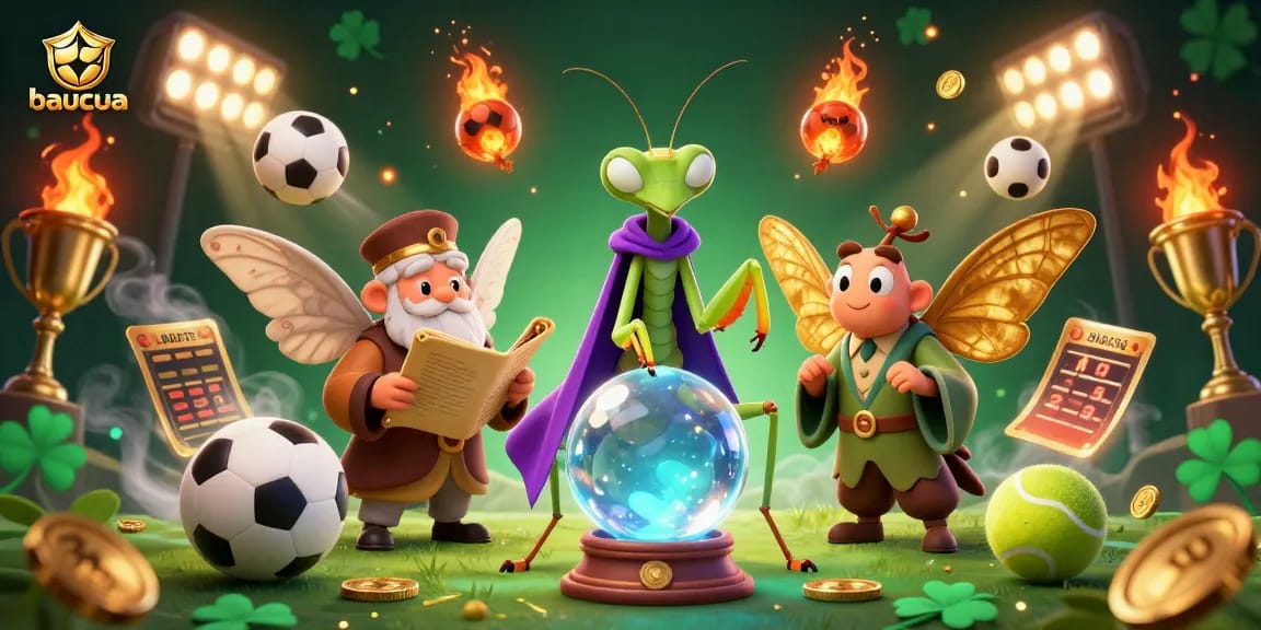 Play baucua with engaging characters and lively game elements in a vibrant casino-themed illustration.