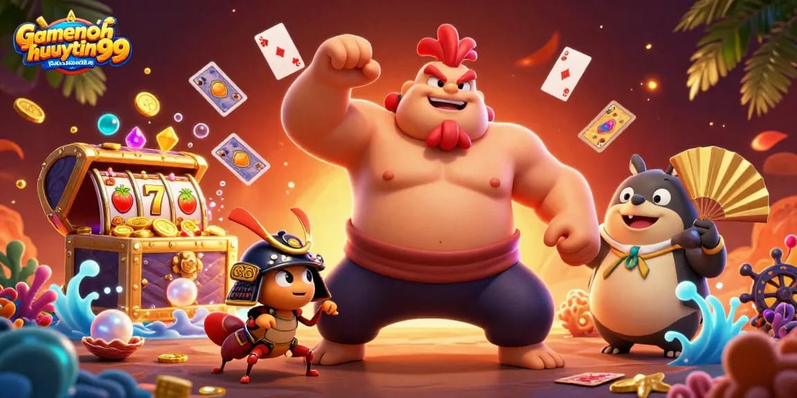 Join the thrilling vibes at gamenohuuytin99 with a powerful sumo motif, vibrant casino elements, and winning energies!