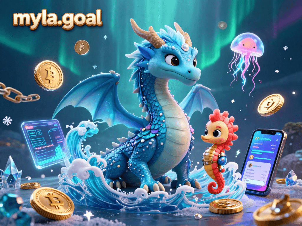 Engage in thrilling gameplay with myla-goal, featuring a striking underwater scene of a dragon and vivid elements.