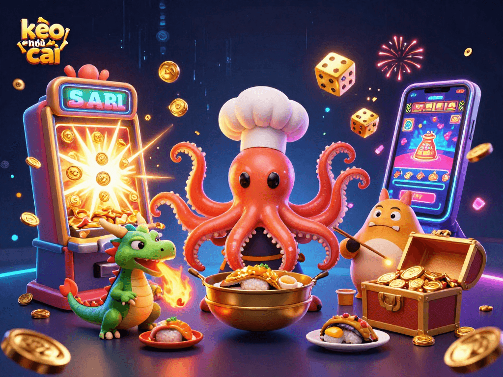 Engage with kèo nhà cái in an exciting 3D casino scene featuring vibrant characters and immersive elements.