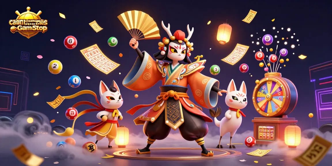 Experience the thrill of casino and betting sites not on GamStop with vibrant lottery elements and engaging characters.