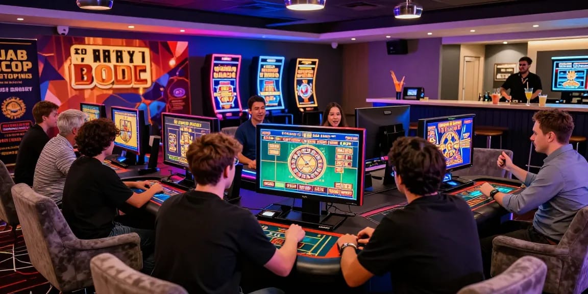 Exciting non UK casino gaming scene at https://rcnhca.org.uk with players enjoying various games and vibrant atmosphere.
