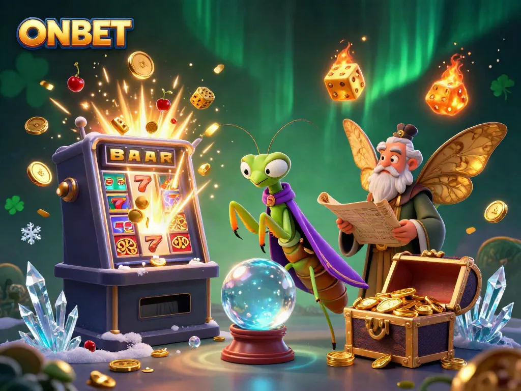 Experience thrilling fortune-telling with ONBET's mystical casino scene featuring vibrant characters and dynamic elements.