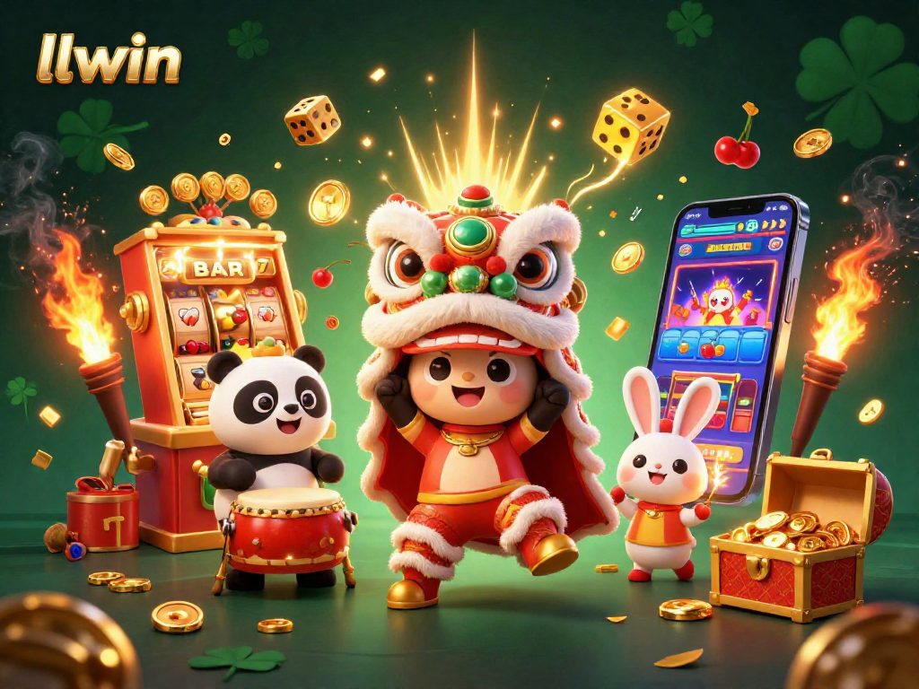 Experience jackpot success with llwin's vibrant casino scene full of lush animations and engaging characters.