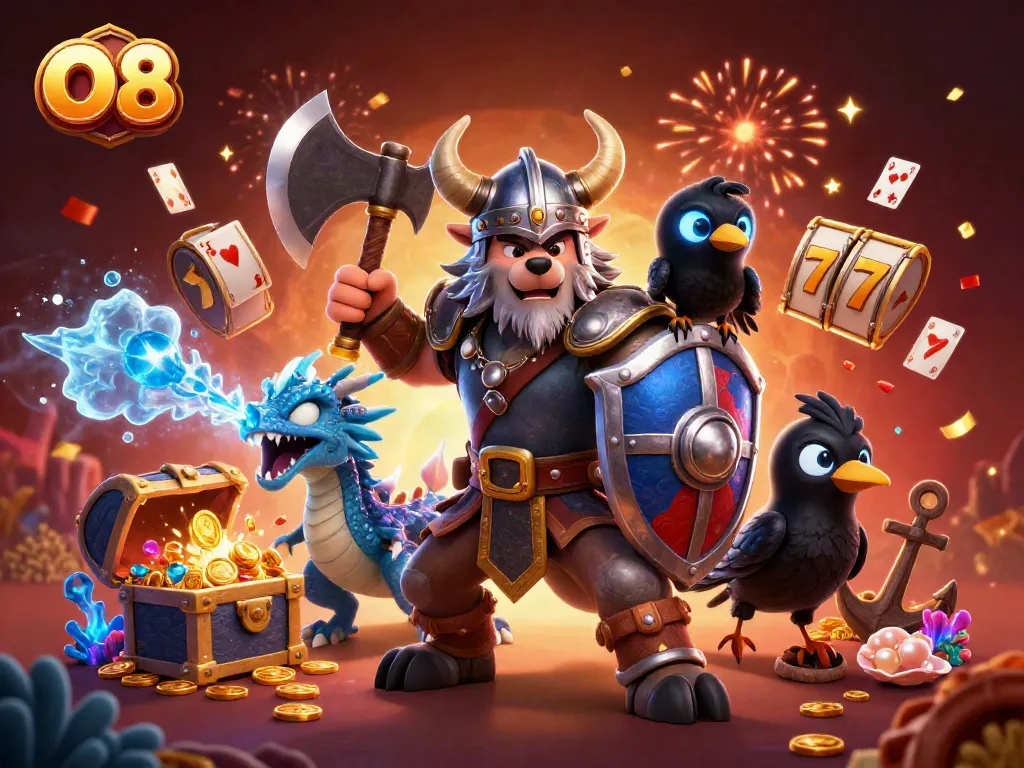 Engage in thrilling gameplay at O8 casino with vibrant slot machines and dynamic gaming elements.