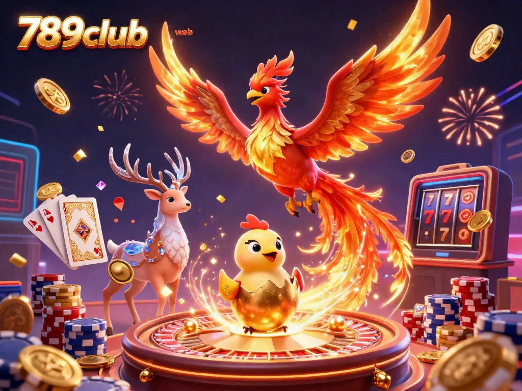 Experience thrilling gaming with 789club web, filled with excitement and vibrant casino elements.