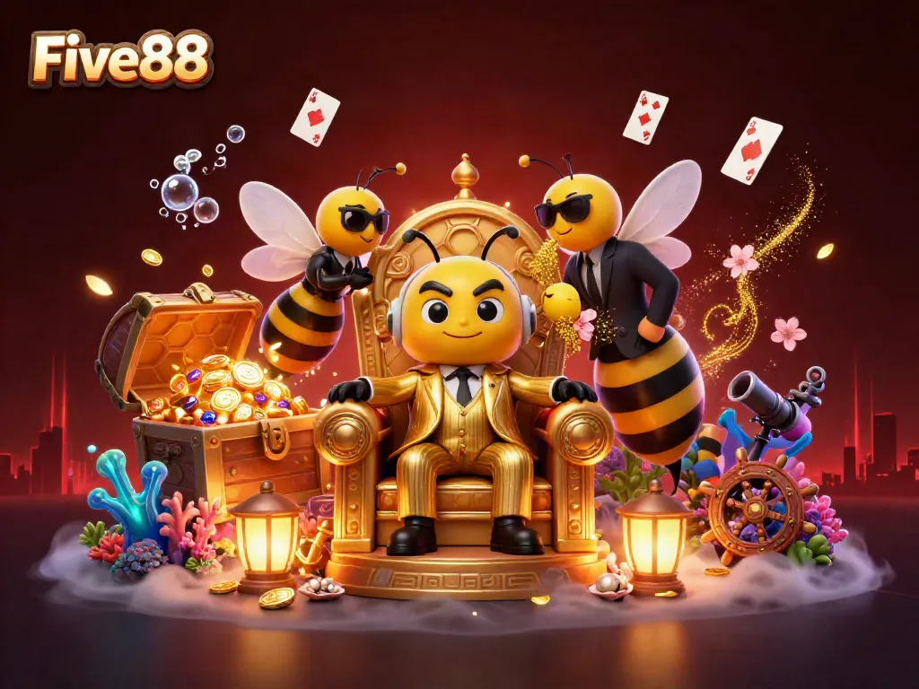 Experience gaming excitement with Five88 featuring a mob boss bumblebee in a thrilling scene.