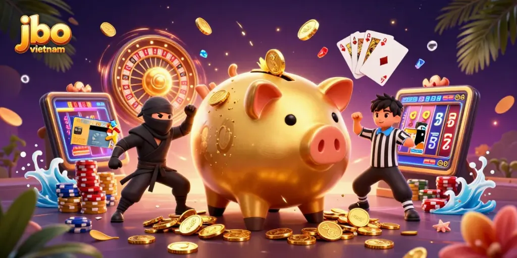 Experience the dynamic world of jbo vietnam with a thrilling casino showdown featuring colorful characters and exciting game elements.