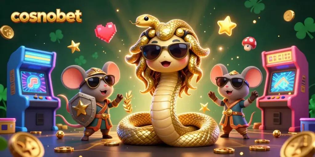 Experience casino excitement with cosmobet through a vibrant 3D illustration depicting classic gaming elements.
