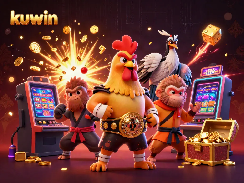 Engage in thrilling gaming experiences with kuwin's vibrant casino elements featuring unique characters and dynamic symbols.
