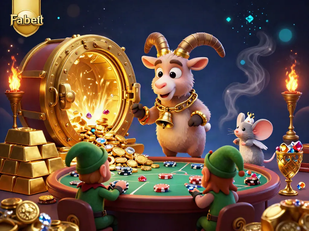 Fabet offers an exciting casino experience featuring a cartoon Krampus and elf gremlins engaging in festive mischief.