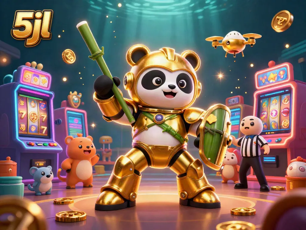 Engage with 5jl's dynamic casino slot machine adventure featuring colorful characters and vibrant visuals.