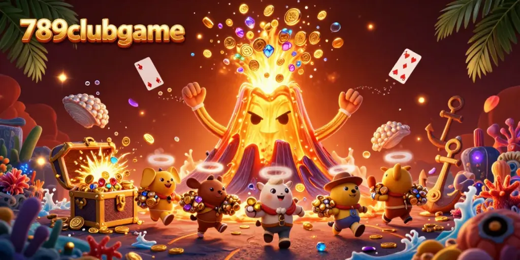Experience the excitement of 789clubgame with a lively casino-themed 3D illustration.