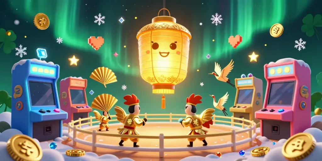 Watch live cockfighting matches with congaden's vibrant illustration full of action and excitement.