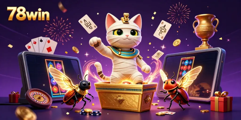 Experience thrilling gameplay with 78win's vibrant slot games and enchanting casino elements.