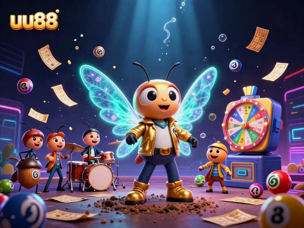 Experience the excitement of uu88 with an electrifying casino-themed illustration showcasing vibrant game elements.
