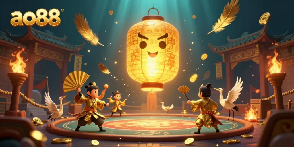 Experience the thrill of ao88 casino with vibrant characters and dynamic elements in this stunning 3D illustration.