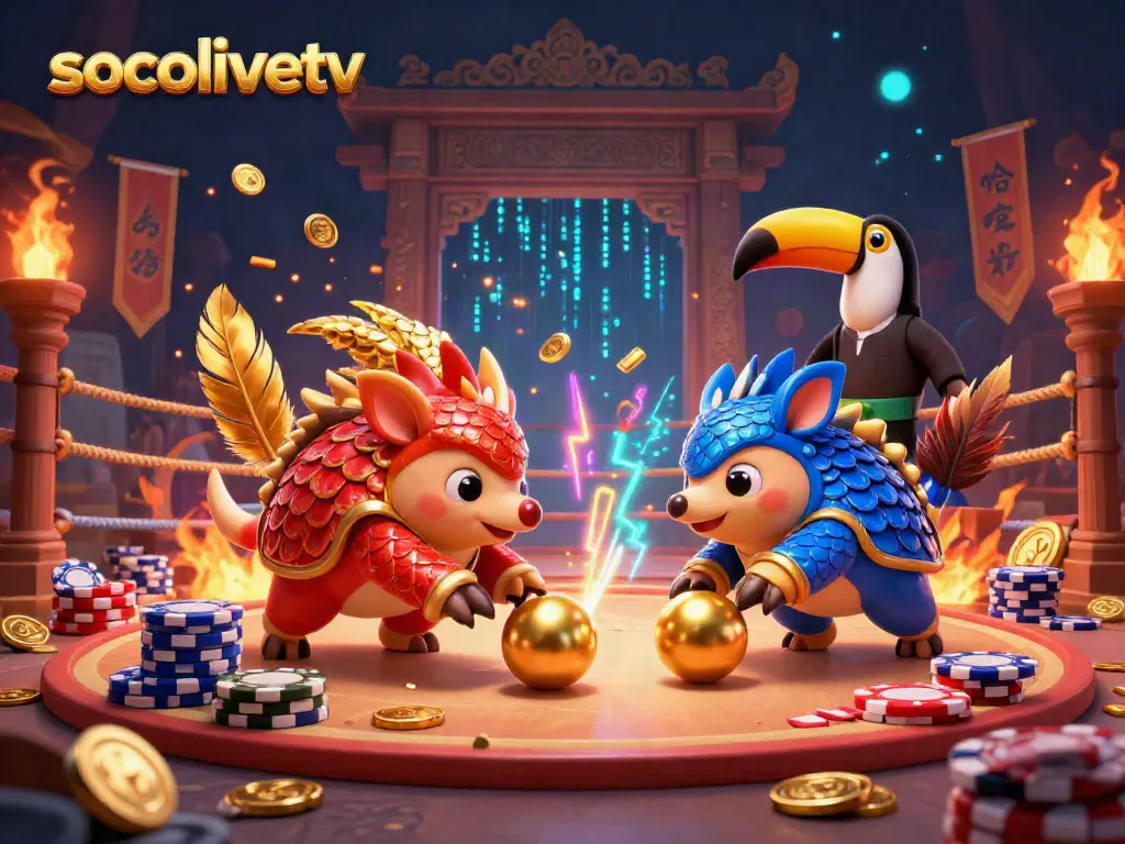 Socolivetv showcases a vibrant digital showdown between rival pangolins in a dynamic online gaming scene.