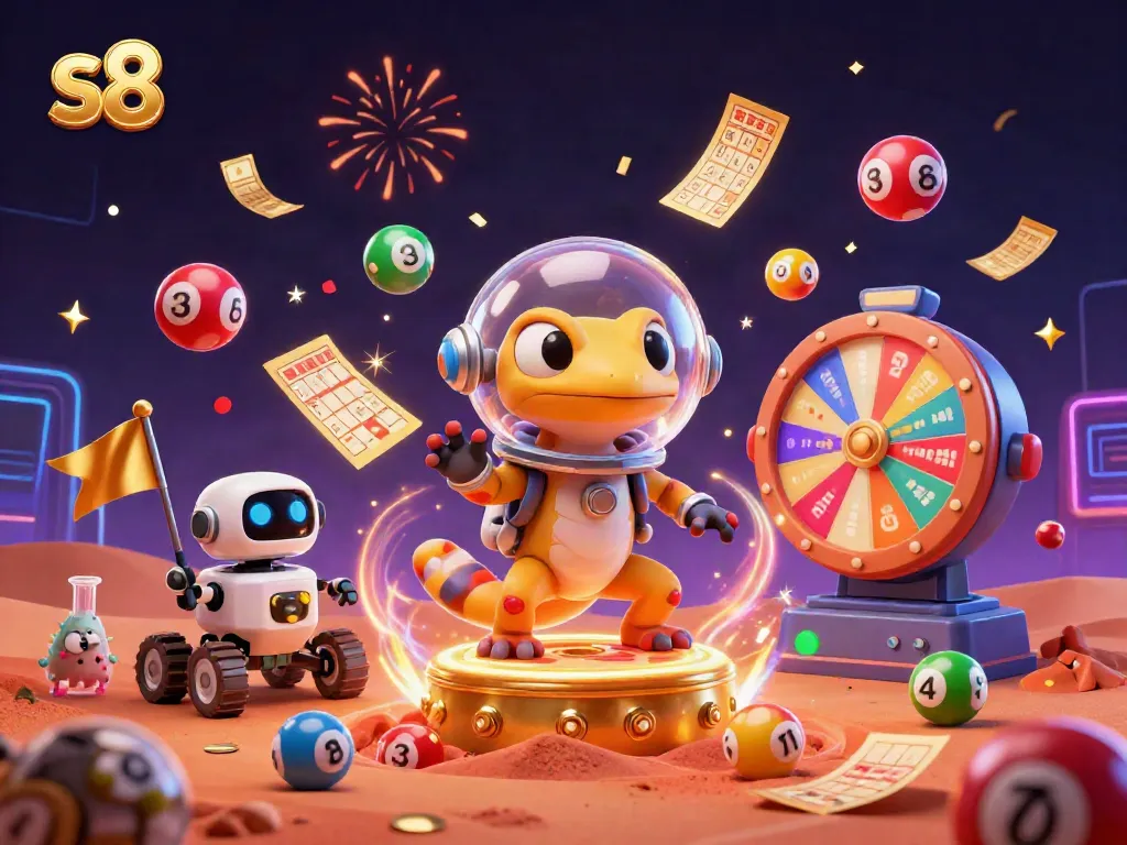 Engage in thrilling games at s8 with a Martian gecko discovering a golden casino