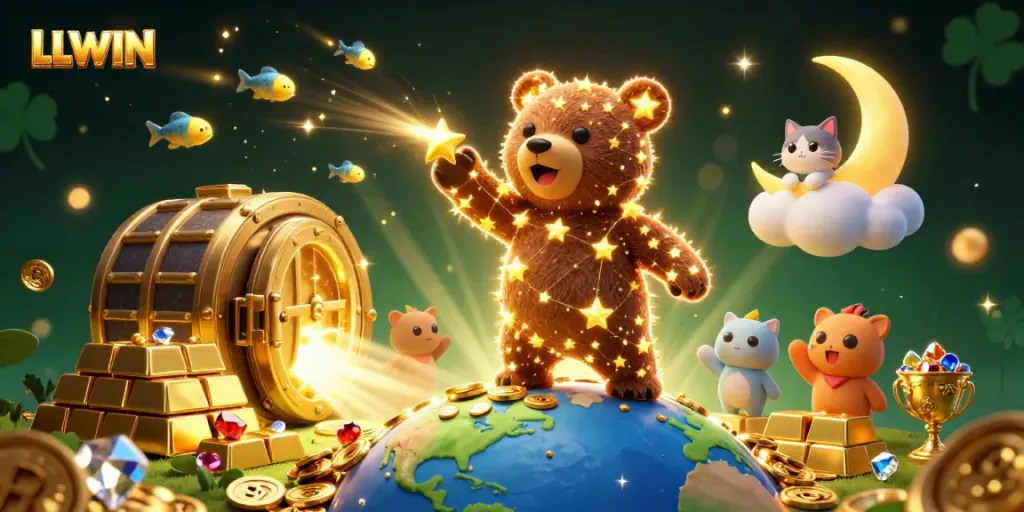 Engage in thrilling gameplay at LLWIN with golden treasures and 3D cosmic characters.
