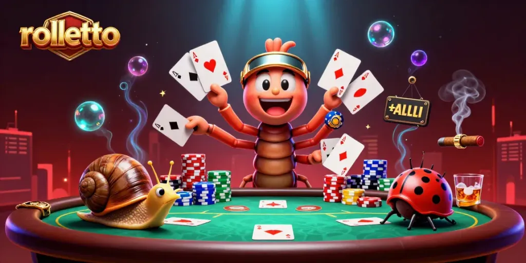 Engage with rolletto gameplay featuring a vibrant casino scene with animated characters and dynamic elements.