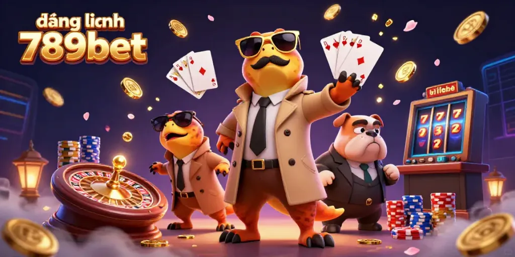 Experience the excitement of đăng nhập 789bet with raptors in a trench coat attempting casino entry.