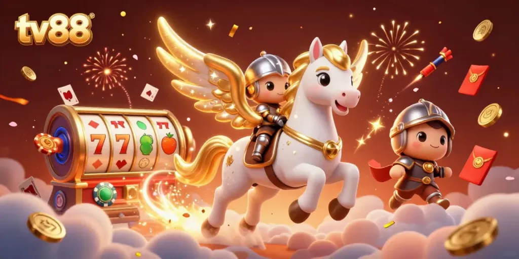 Engage with immersive gameplay at tv88 through magical 3D illustrations of exciting casino elements.