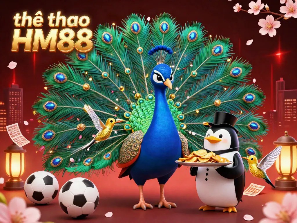 Experience the excitement of thể thao HM88 with a vibrant scene of playful characters and sports betting elements.