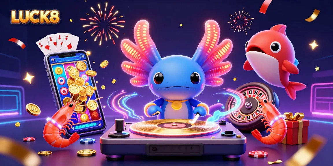 LUCK8 players engage with exhilarating slot games and vibrant celebrations at the casino.