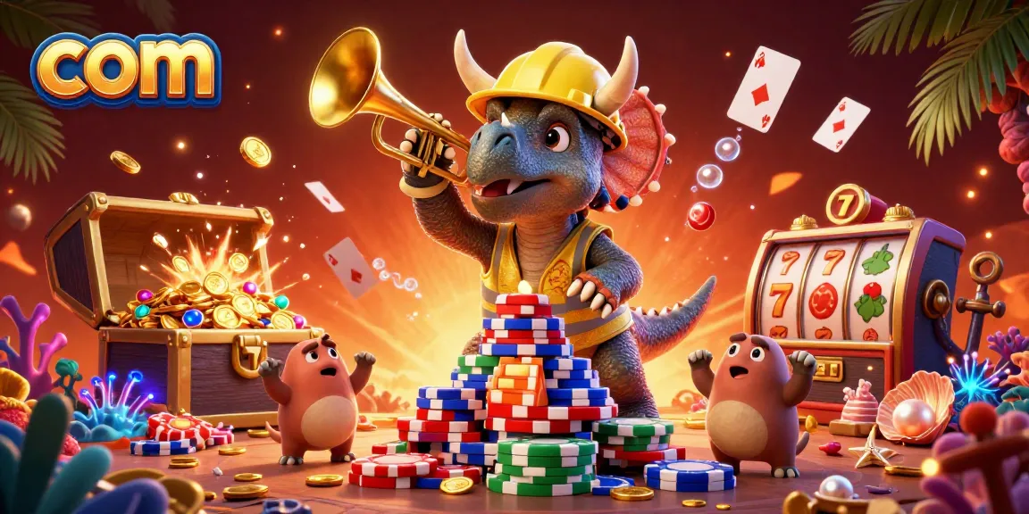 Experience thrilling fun at com with a packed scene of gamblers and festive celebrations.