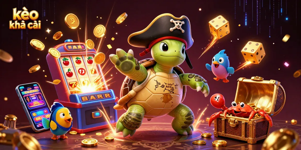 Bet on kèo nhà cái with a vibrant 3D scene showcasing colorful casino elements and engaging characters.