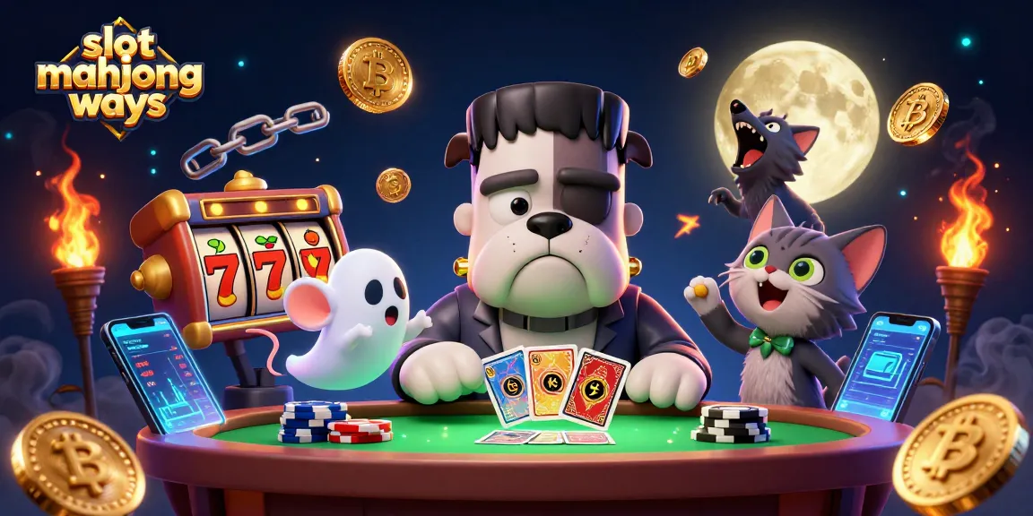 Experience the thrill of slot Mahjong ways with engaging visuals of monster characters and casino elements.