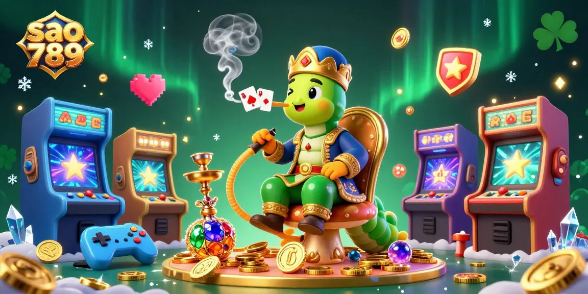Sao 789 captivates with a vibrant, animated scene featuring casino delights and friendly gaming action.
