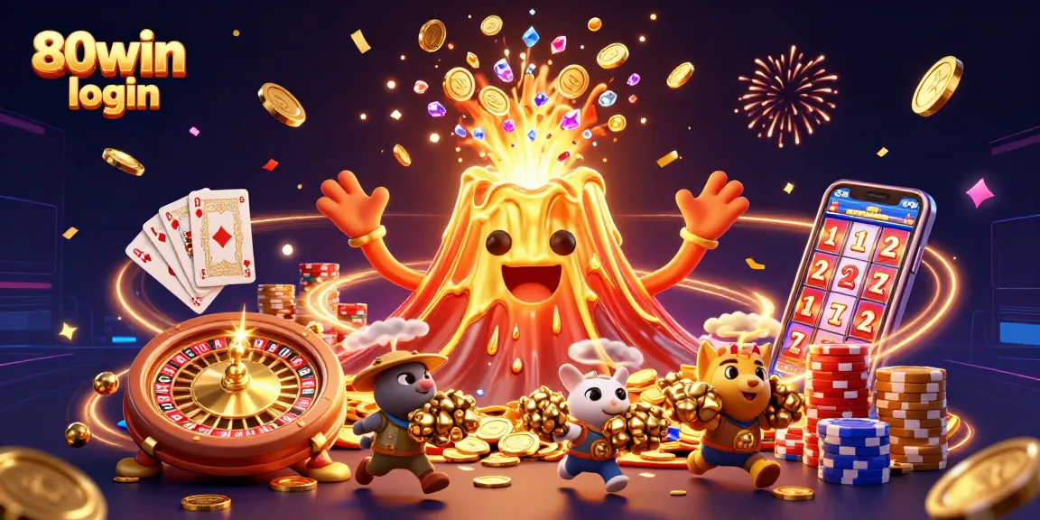 Experience excitement with 80win login as treasures erupt in a vibrant casino scene.