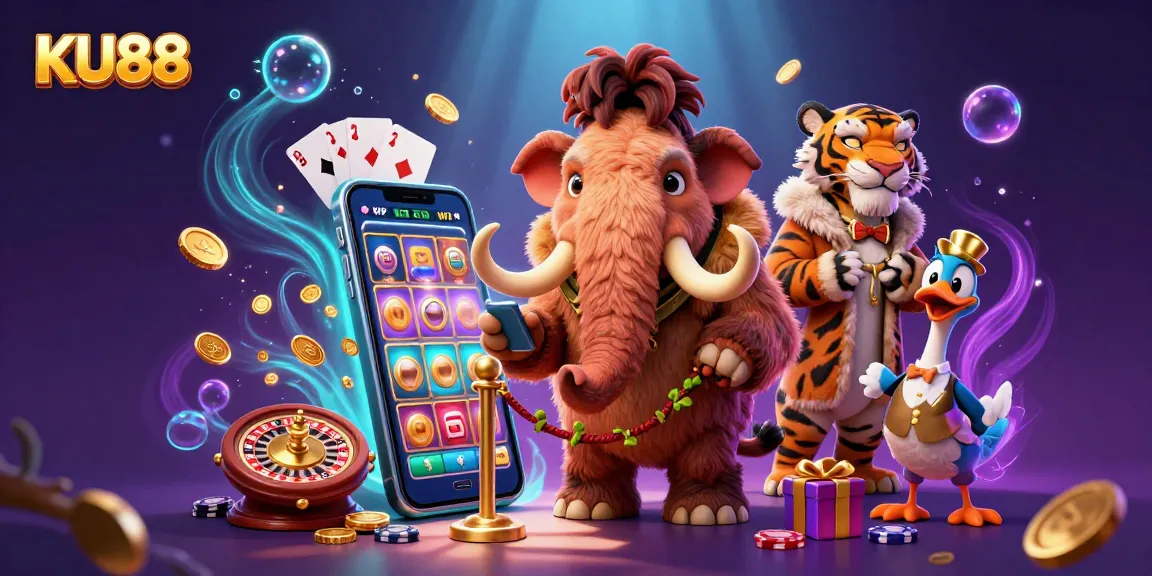 Experience exciting casino moments at KU88 with mammoths and saber-tooths in a vibrant atmosphere!