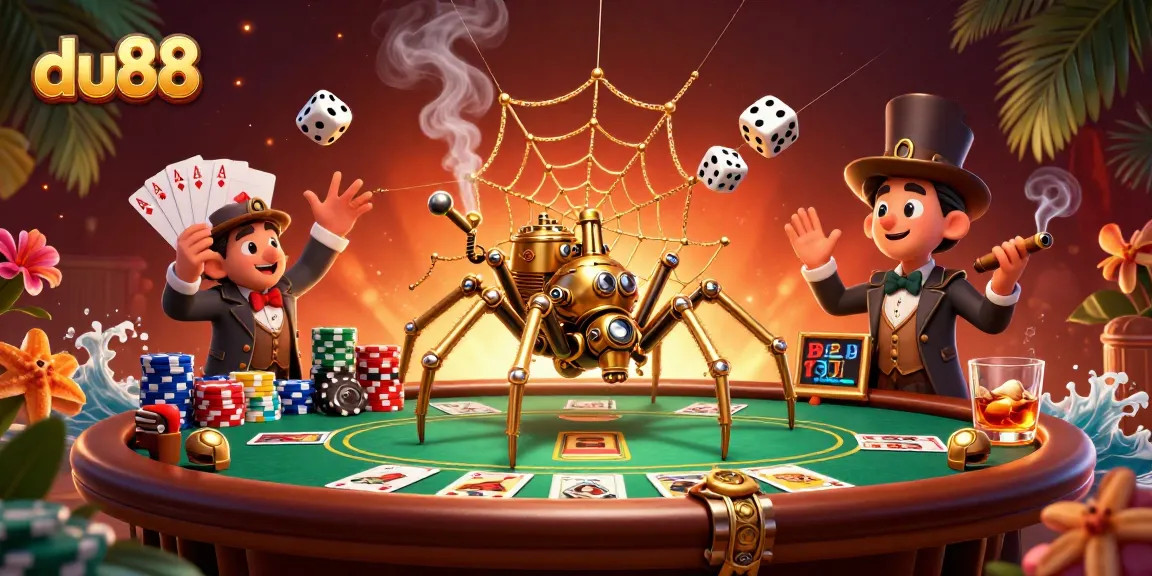 Experience the excitement of du88 gaming with a vibrant steampunk illustration featuring engaging casino elements.