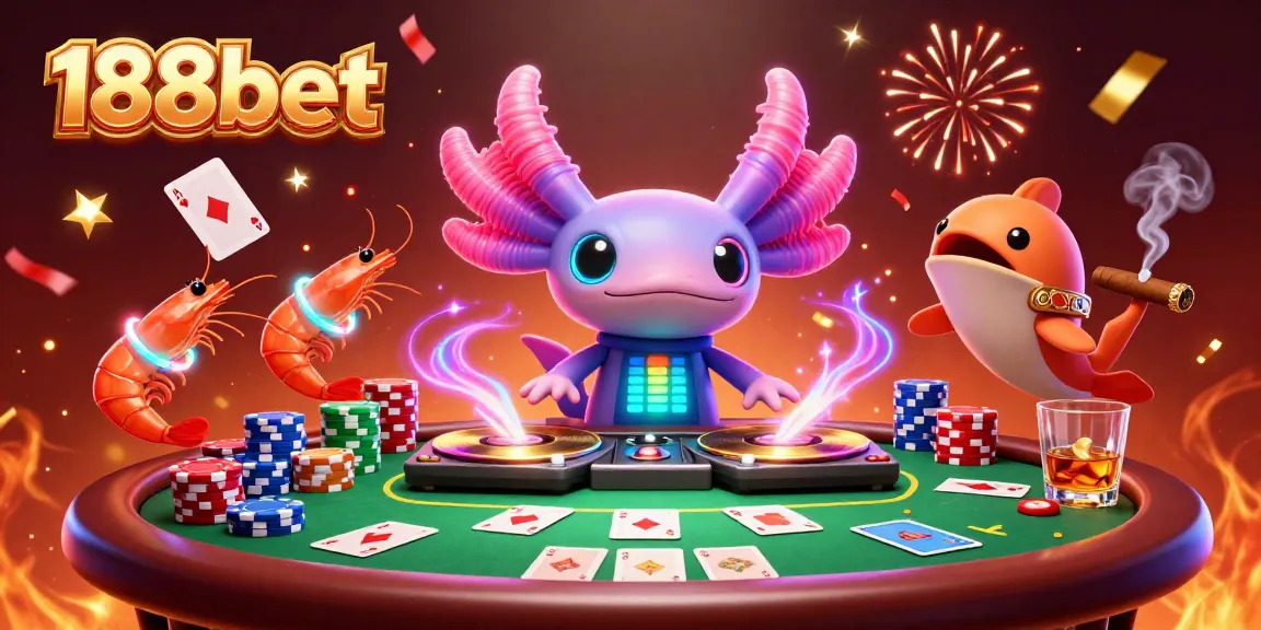 Experience exhilarating gaming action with 188bet's vibrant gambling scene featuring dynamic casino characters.
