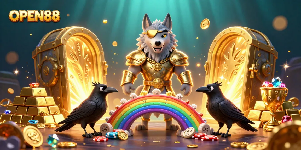 Experience thrilling moments at OPEN88 with captivating casino-inspired 3D art featuring Odin and his ravens.