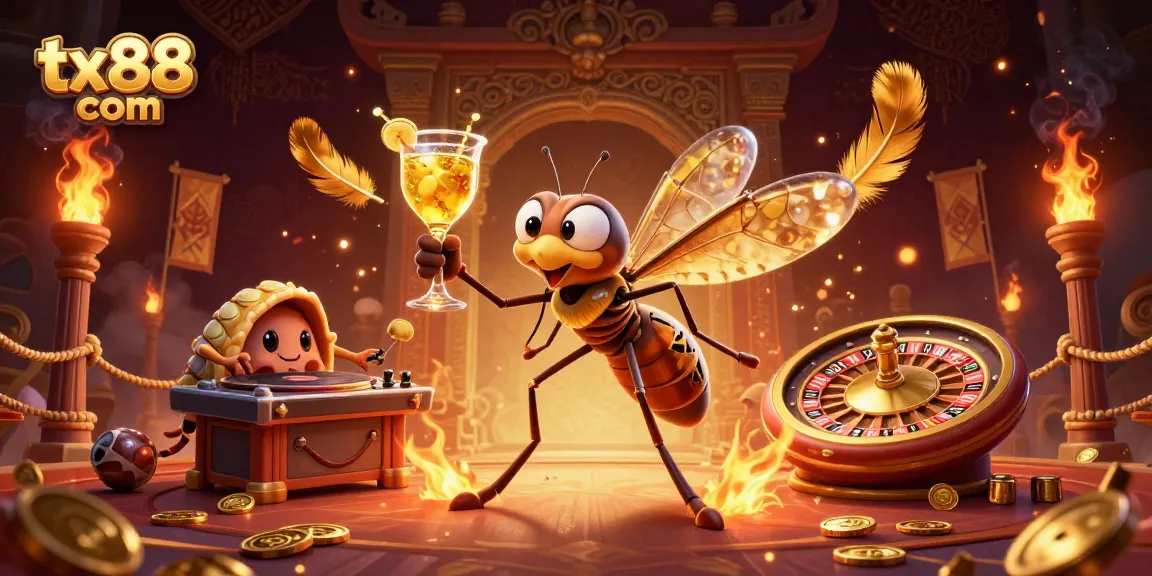 Experience thrilling gameplay at tx88 com with a vibrant casino scene showcasing a unique mascot.