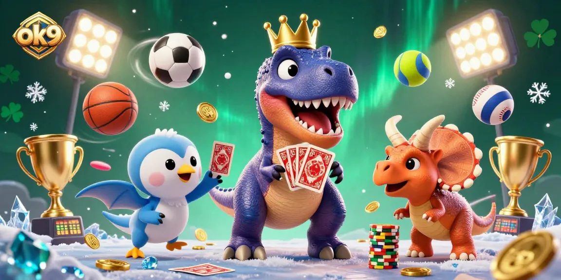 Experience thrilling sports betting interactions with ok9 through the fun-filled 3D gambling scene.