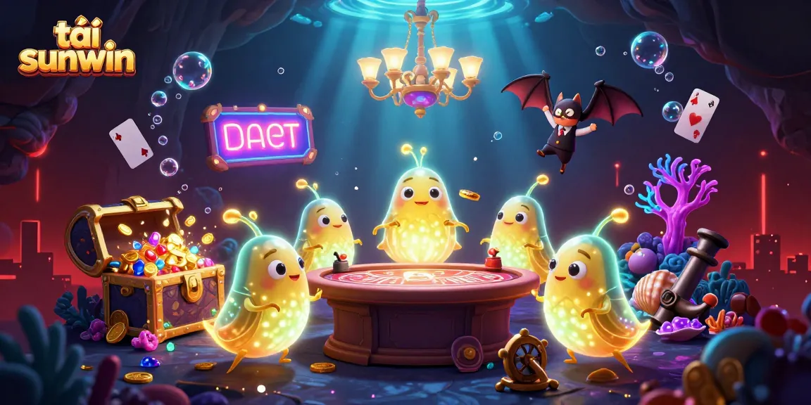 Experience tải sunwin as glowworms illuminate a vibrant cave casino scene with thrilling game elements.